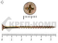 Саморез жёлтый цинк PH-2, по дереву 3,5х55 Фасовка (350шт)