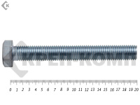 Болт полная резьба, цинк DIN933 20х200 пр.10,9 (25кг/53)