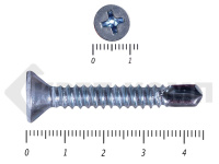 Саморез потай, цинк 6.3 х 45 сверло, DIN 7504P (2000шт)