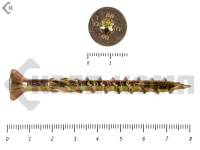 Саморезы Конструкционные, потай Torx, желтый цинк   10х 80 мм (50 шт) 