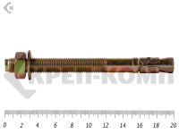 Анкер клиновой 16х200, желтый цинк (10шт)