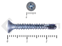 Саморез потай, цинк 4.2 х 25 сверло, DIN 7504P (10000шт)