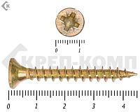 Саморез желтый цинк POZY 6х 45 (25шт)